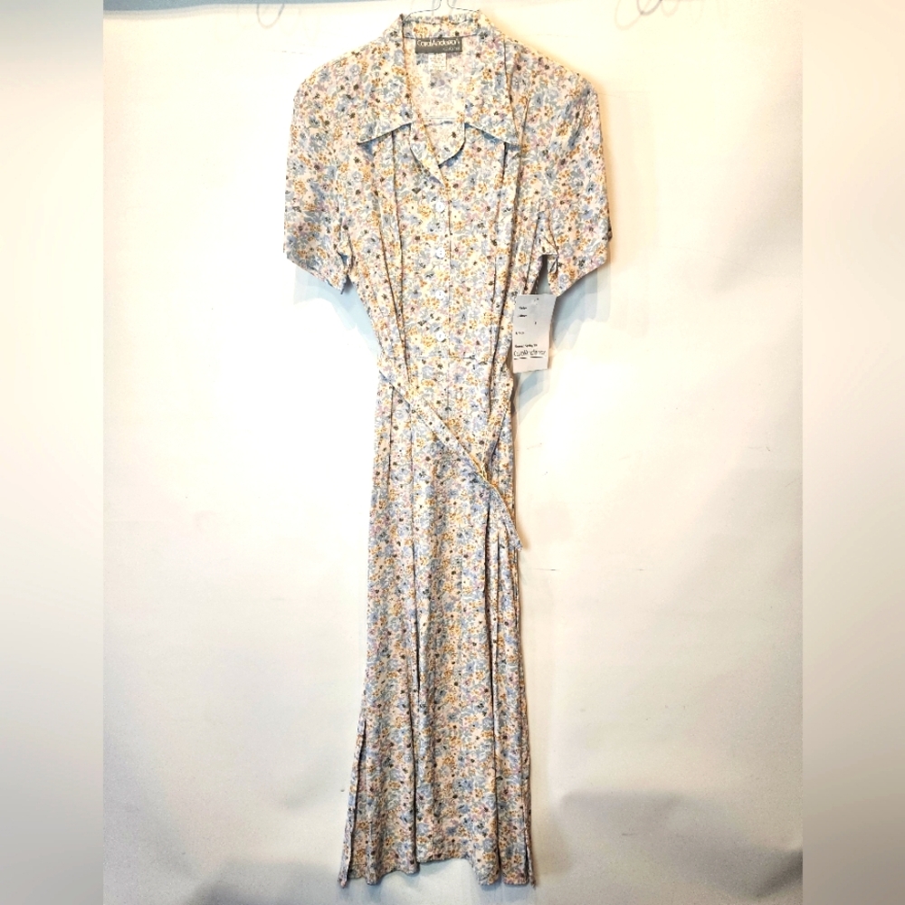 New Vintage 90's Lightweight Floral Shirt‎ Dress Prairie Belted Dress Size 8